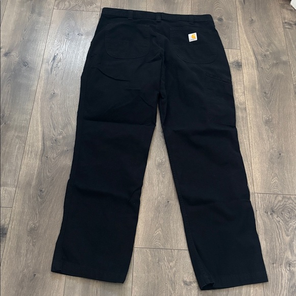 Carhartt Black Relaxed Fit Pants size 36 x32 cargo work pants rugged flex - Picture 2 of 8